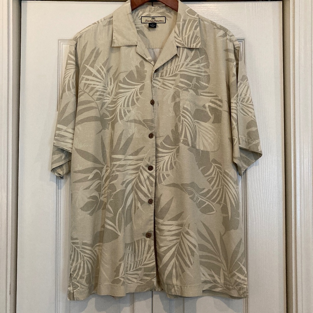 Men's Tommy Bahama Hawaiian Silk Shirt, Medium